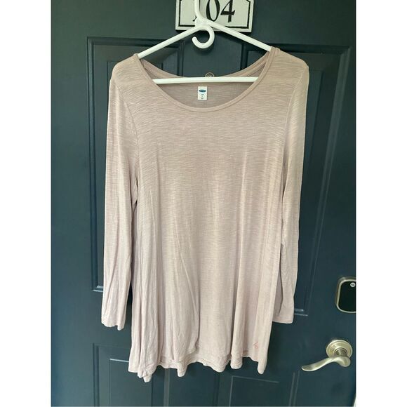 Old Navy Luxe Slub-Knit Swing Tee in Icelandic Mineral Pale Pink, Sz Large - Picture 5 of 12